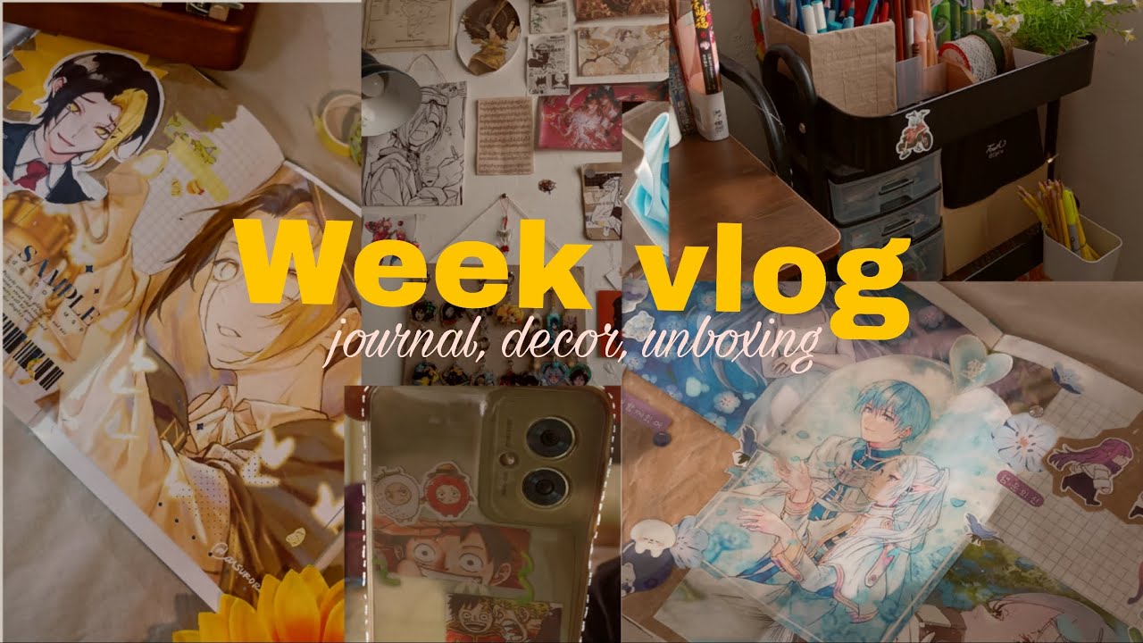 Week vlog~•[journal, phone decor, unboxing, frieren, anime y más]🌟🥯