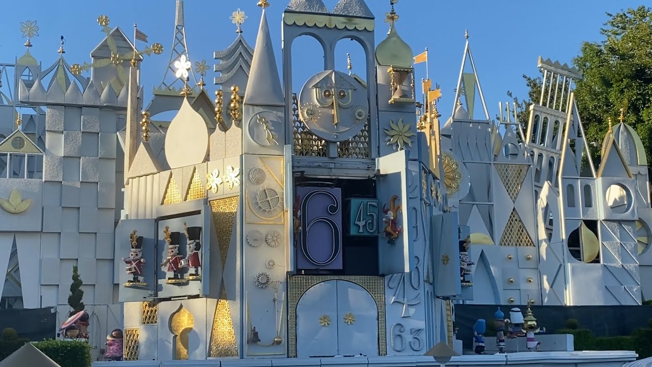it’s a small world Clock Tower 6:45 PM Chime Parade - Disneyland Anaheim, CA Aug 2024 At Daytime
