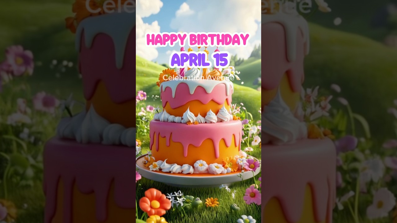 15 April Birthday Wish | Happy Birthday Song #happybirthday #april #birthdaystatus #cake #shorts