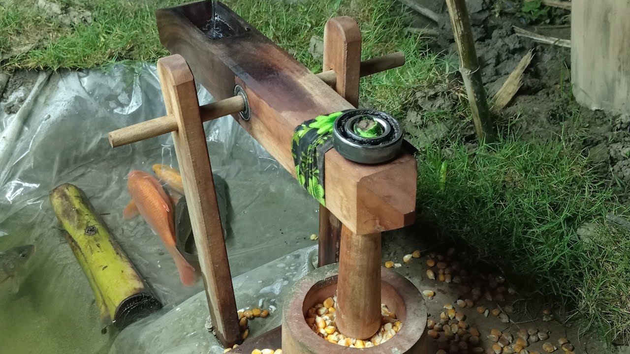 water powered corn pounder mill live - 11