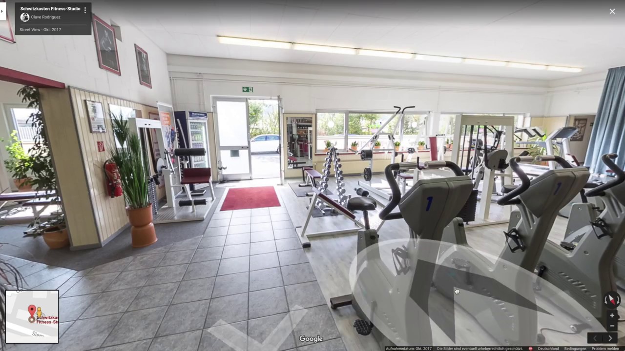 Schwitzkasten Fitness-Studio als virtueller 360° Panorama Rundgang in Google Street View!