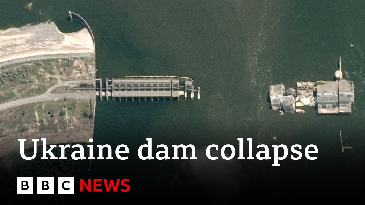 Ukrainian town without water after dam collapse - BBC News