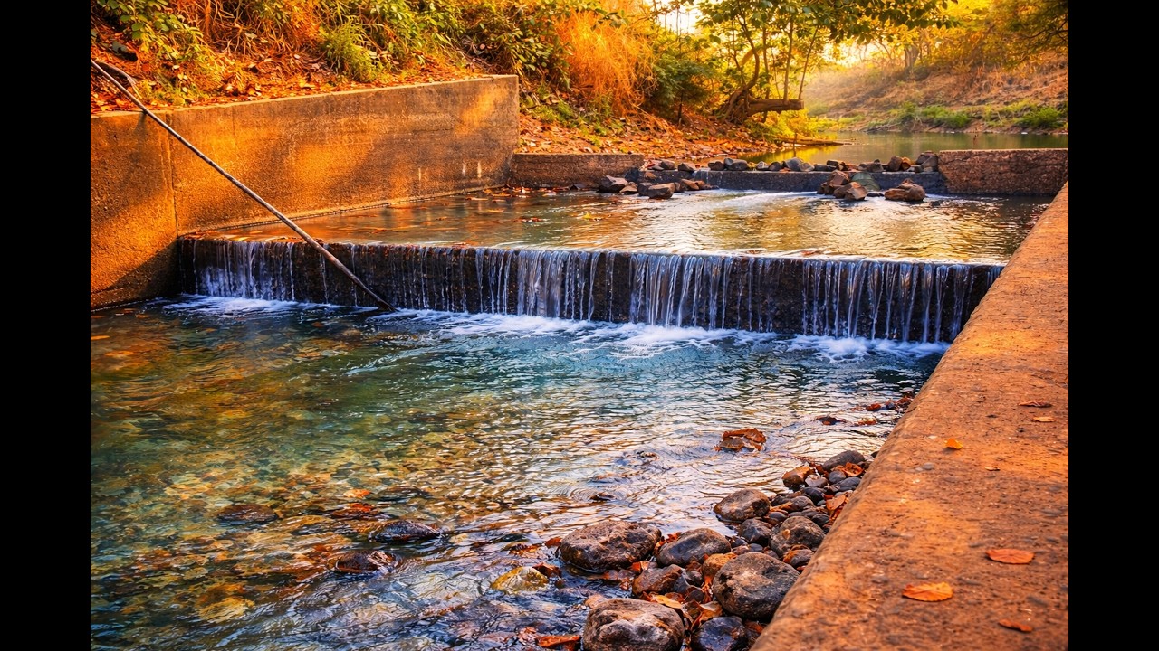 Relaxing Waterfall Sounds 🌊 | Calm River & Soft Piano Music for Sleep & Stress Relief#natural