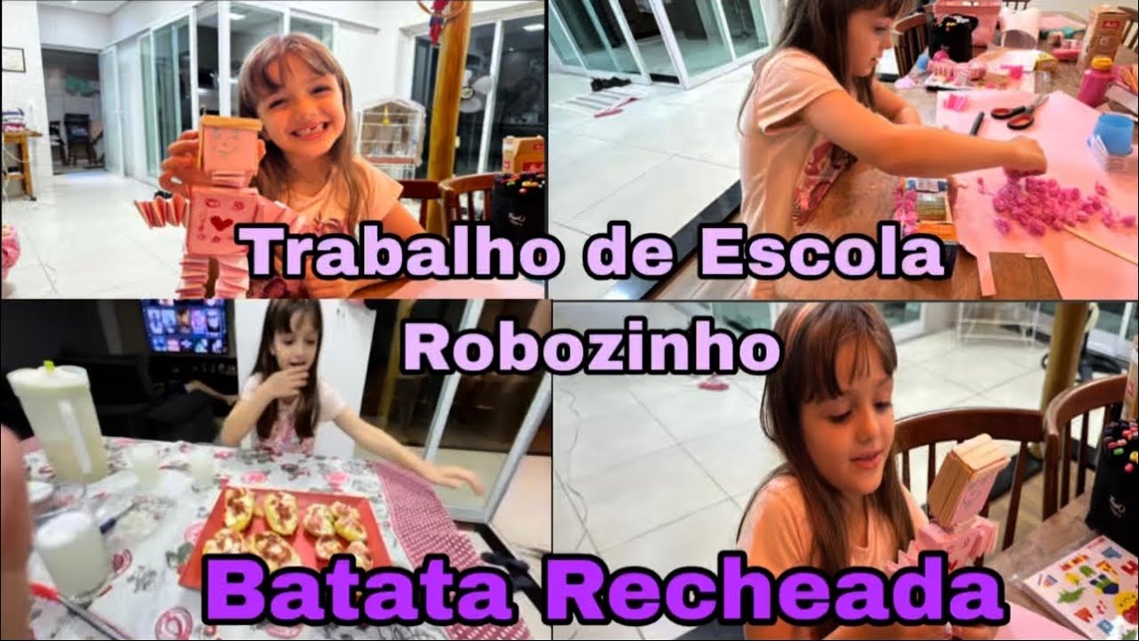 Fizemos uma BATATA RECHEADA e o TRABALHO ESCOLAR da MARINA🌿