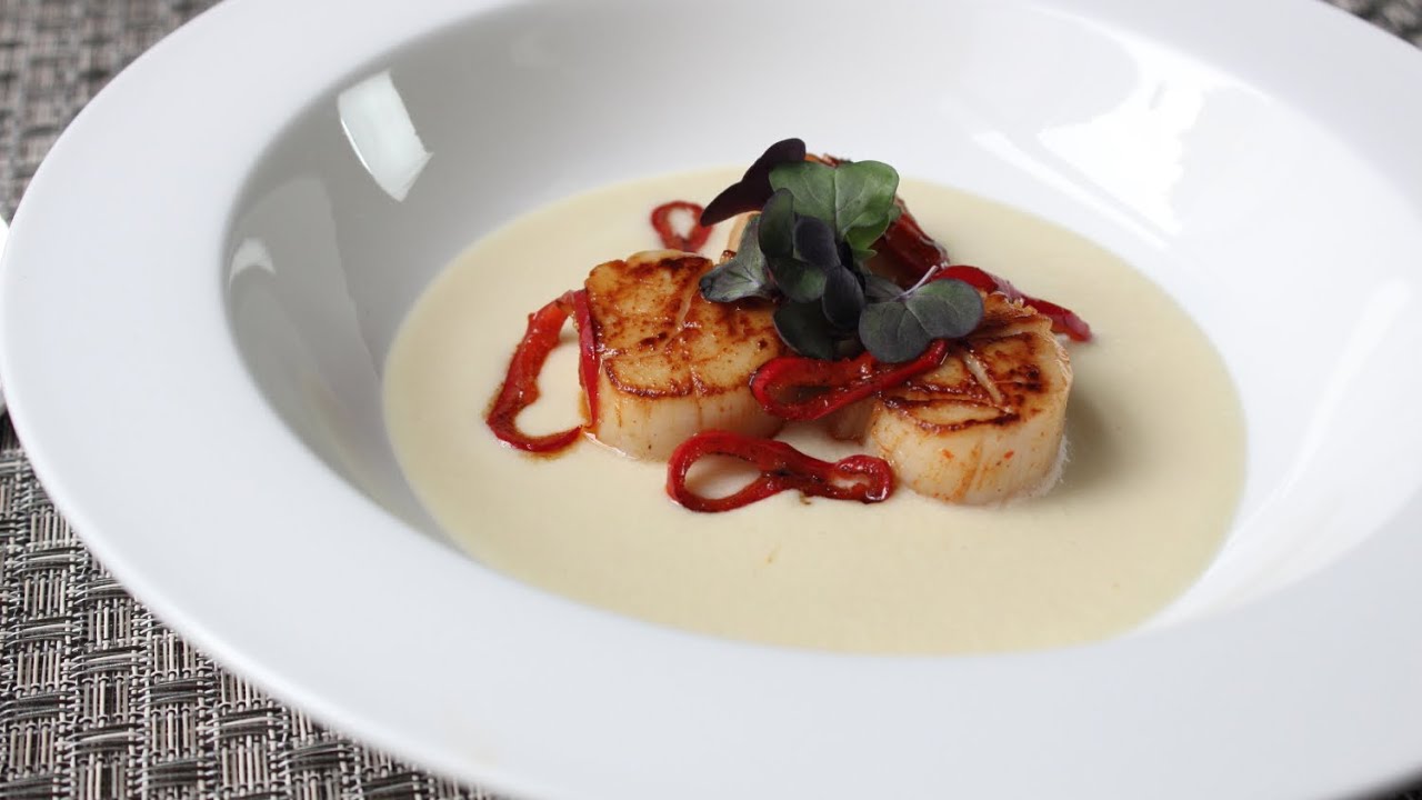 Seared Scallops on Fresh Corn Cream (Full 1080p HD Version!)
