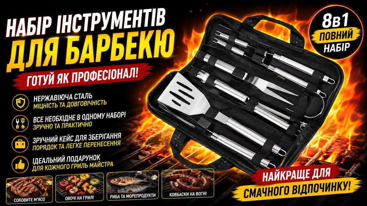 Набір інструментів для барбекю