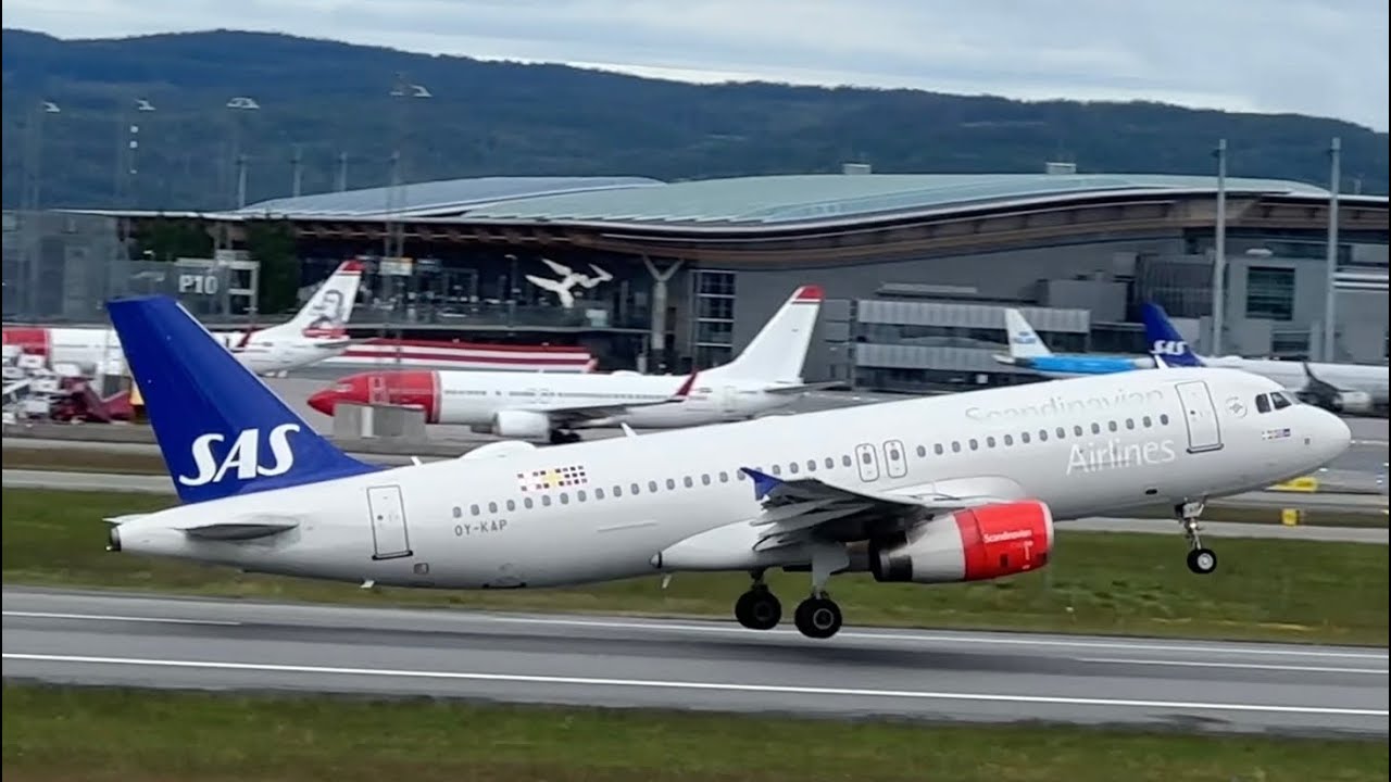 15 minutes unedited takeoffs and landings at Oslo Airport