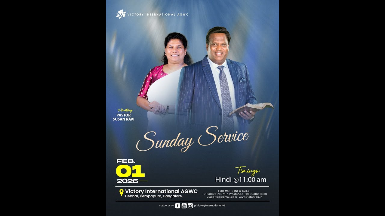 🔴 🅻🅸🆅🅴  1st February 2026| Sunday Hindi Worship Service | Pastor Susan Ravi
