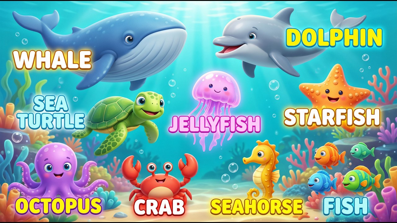 🐋🐬Sea Animals for Toddlers 🌊🐠 | Ocean Animals for Kids #seaanimals #toddlerlearning