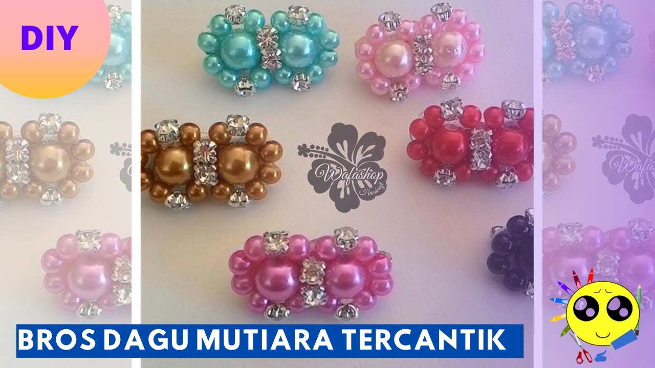 DIY | Tutorial Bross Dagu Terbaru | Cara Membuat Bros Dagu Mutiara Tercantik