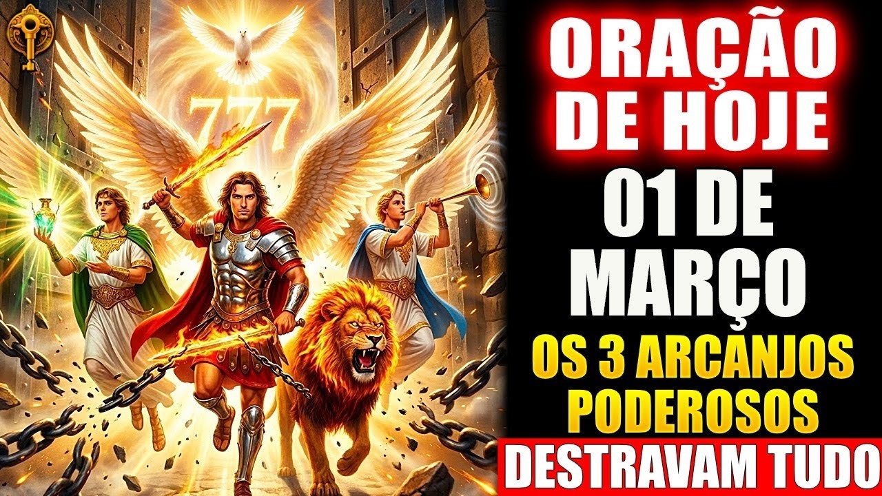 Oração de Hoje a São Miguel Arcanjo ✨ 3 ARCANJOS 777 EFATÁ 🔓 A Oração que Destrava Tudo (Ouça Agora)