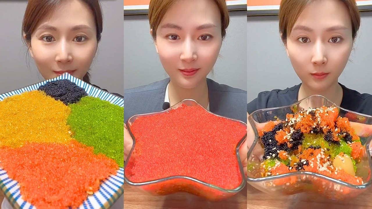 Colorful Fish Roe Feast with Spicy Seafood Mix | Mukbang ASMR