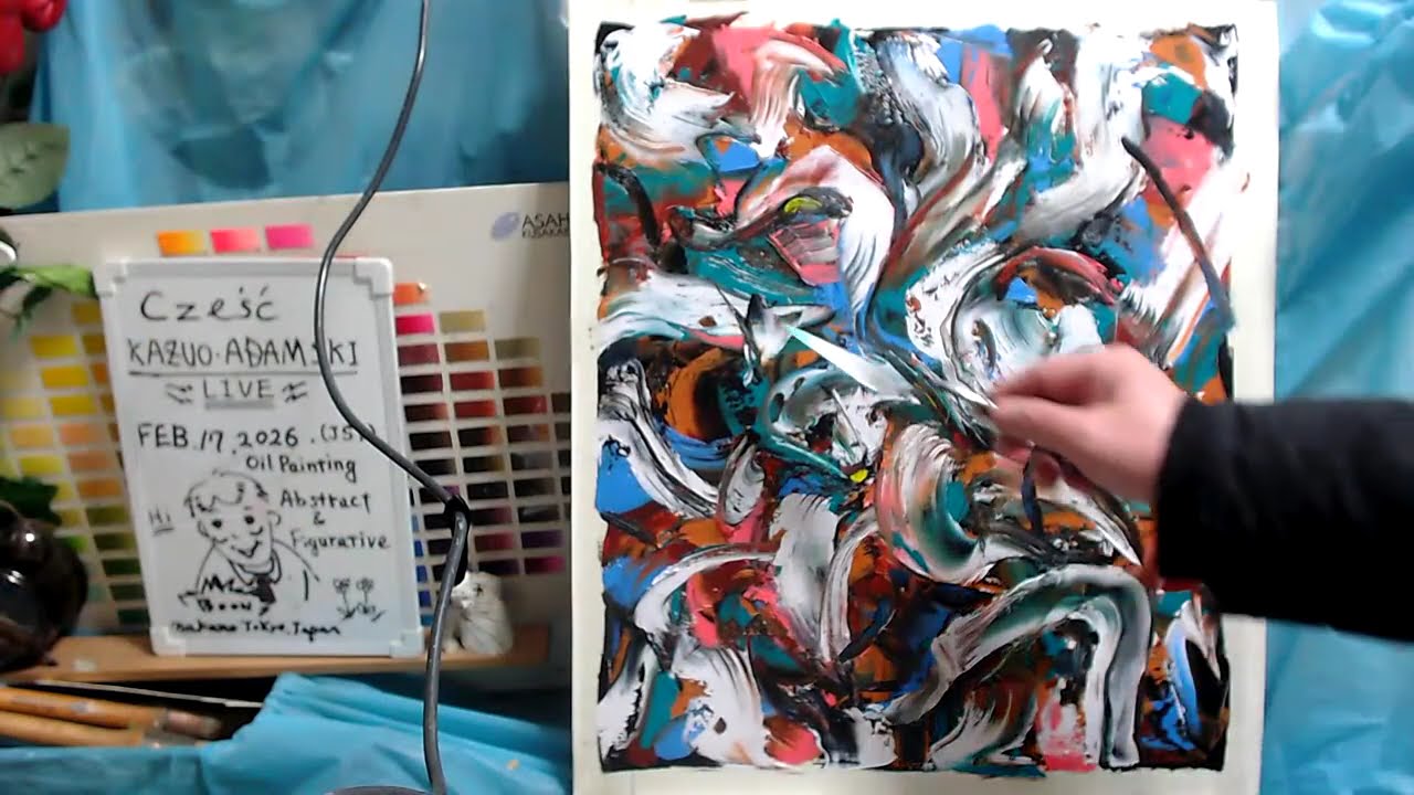 Oil painting  abstract day 2  op1639-2 [LIVE]--  