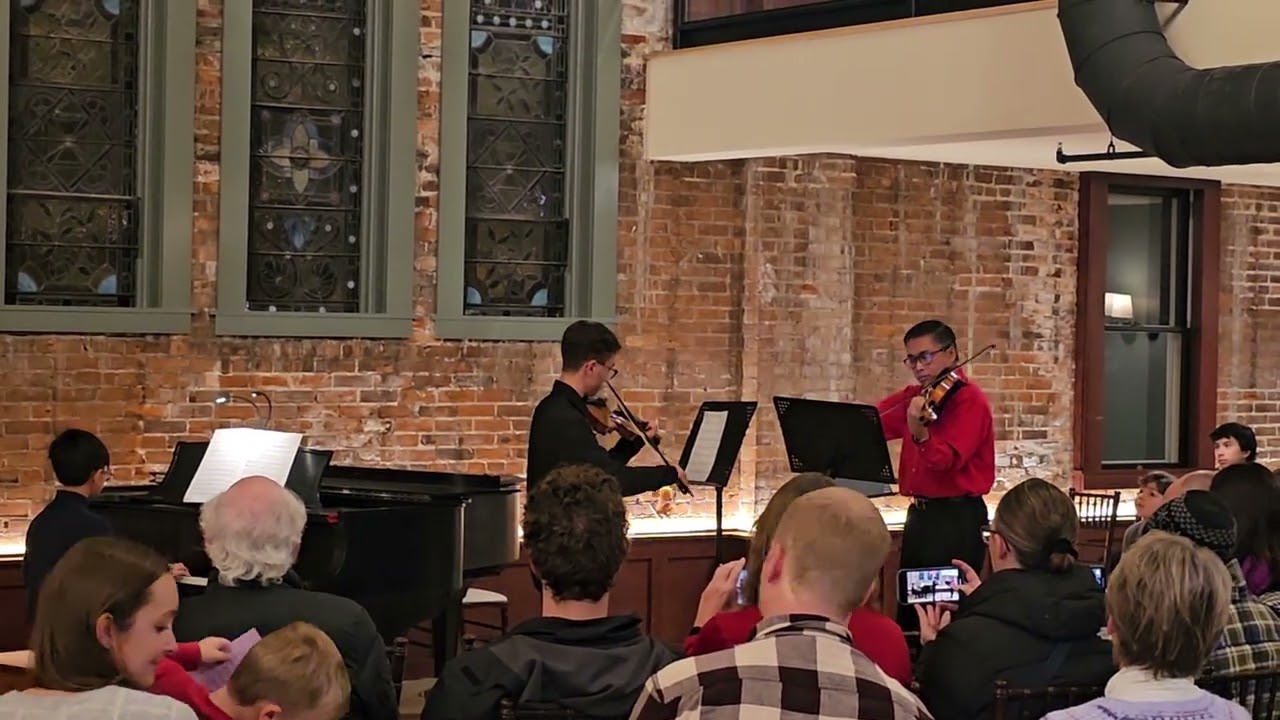 Two violins with piano, March 2025