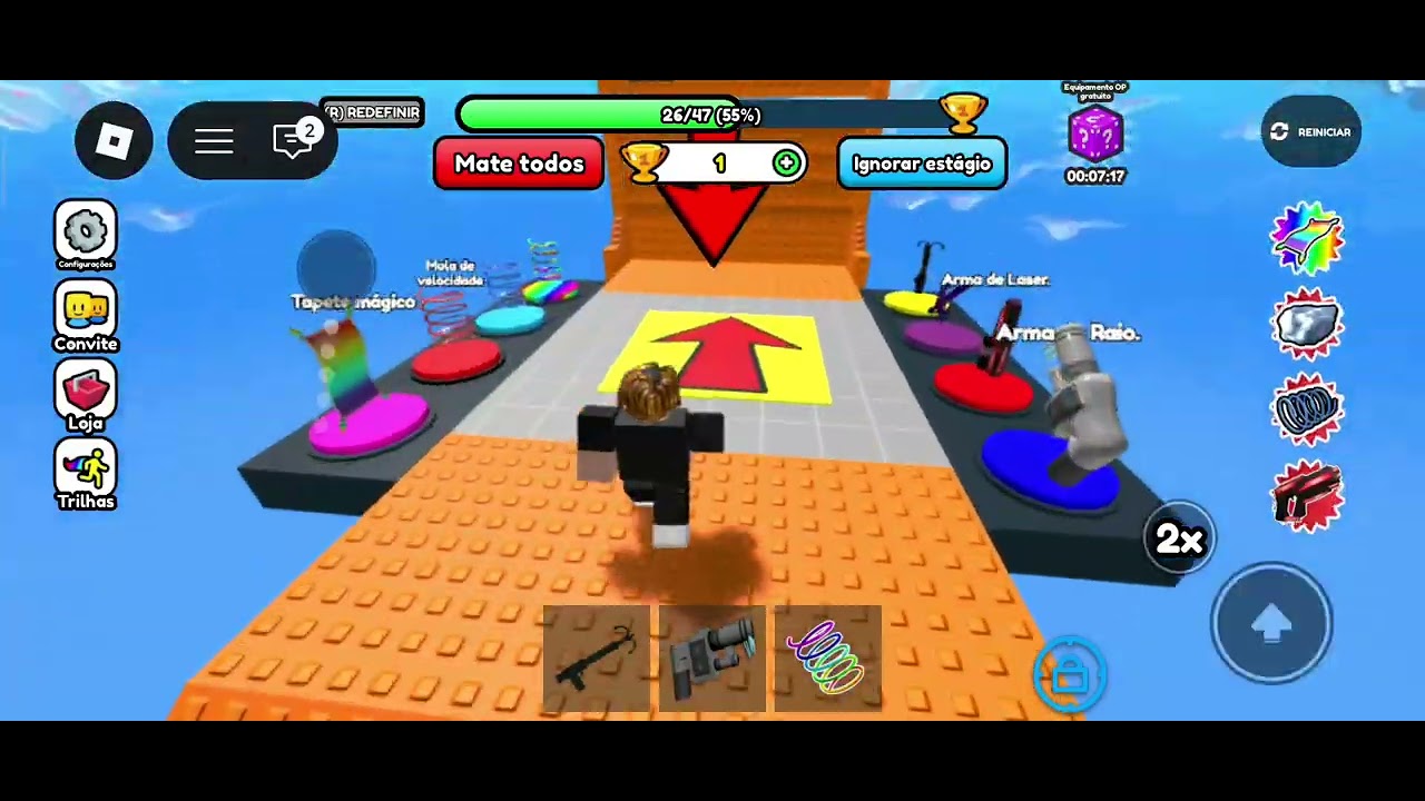 Jogando jogo de wall hop