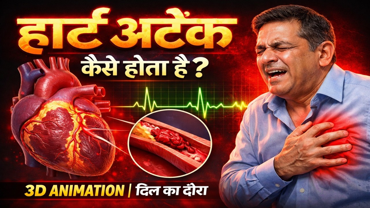 हार्ट अटैक कैसे होता है? | 3D Animation | दिल का दौरा #heartattack