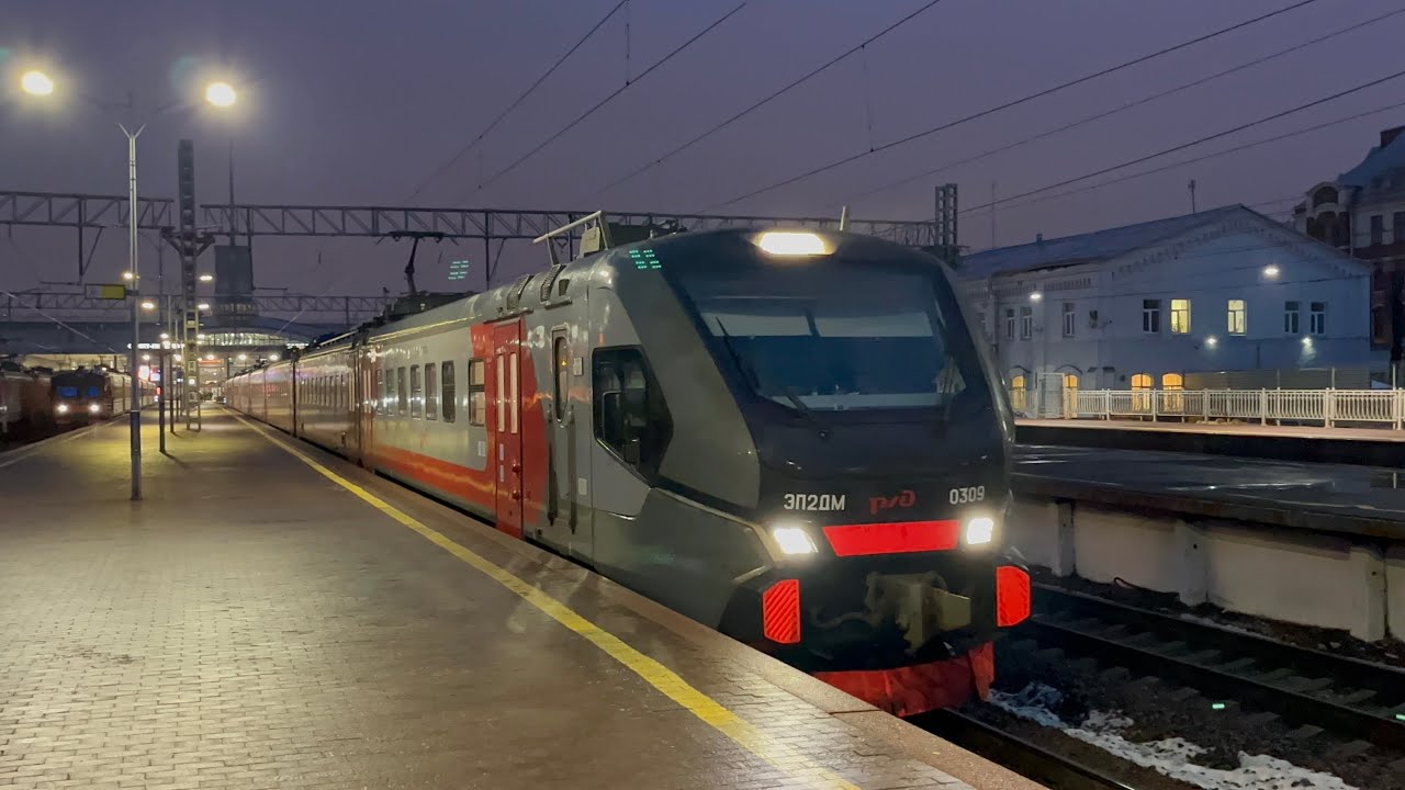 Новинка на ОЖД! Отправление ЭП2ДМ-0309 №6037 Санкт-Петербург Финляндский - Сестрорецк