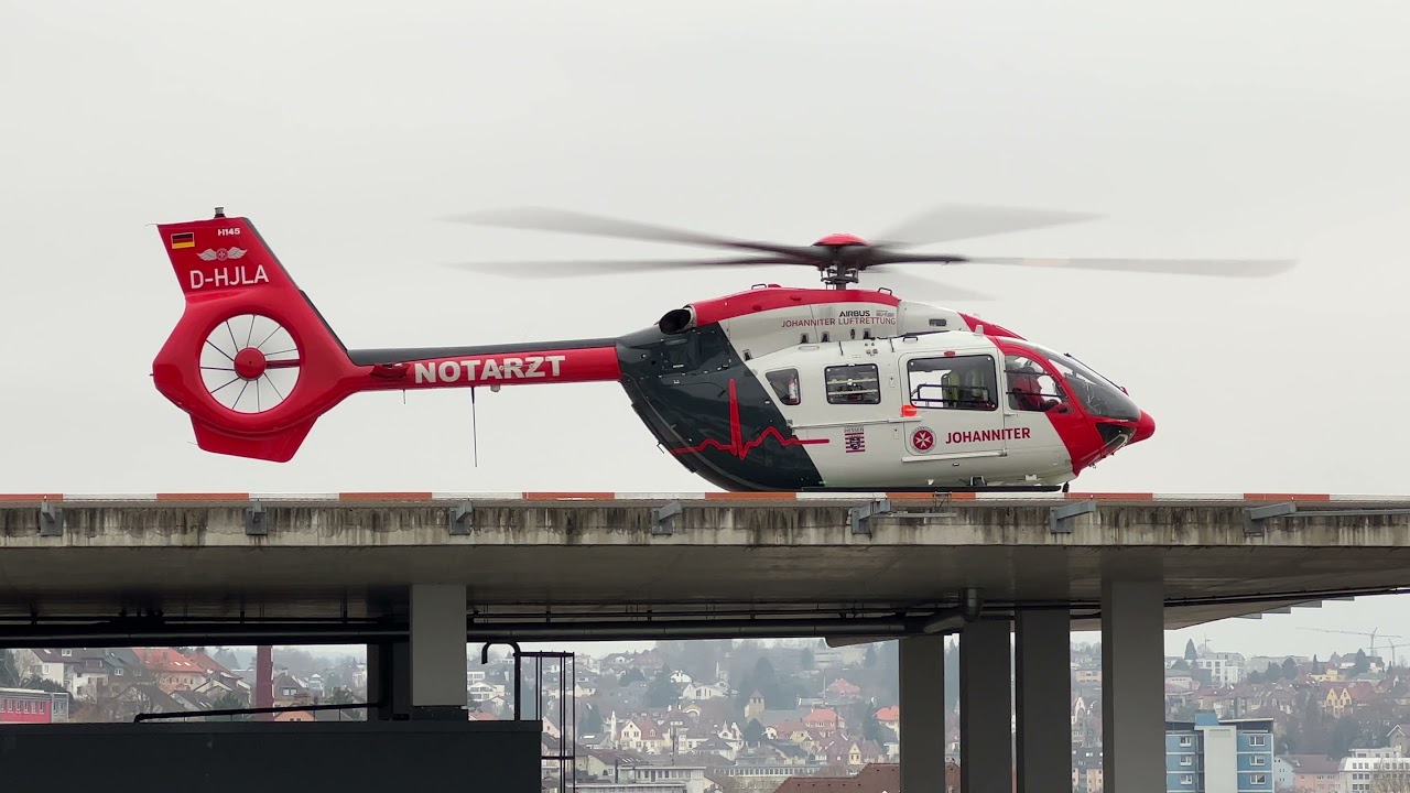 Johanniter Luftrettung | Start Christoph Gießen | Airbus H145 | D-HJLA | HELIOS Klinikum Pforzheim
