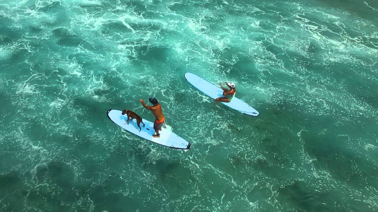 Surfing at Kahalu'u Beach Park, Kona Hawaii