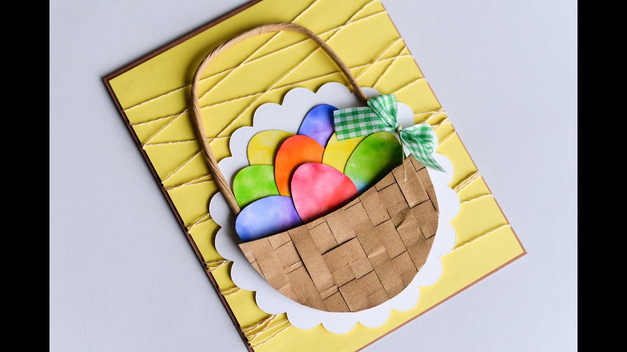 How to Make - Easter Egg Basket Spring Card - Step by Step | Kartka Wielkanocna