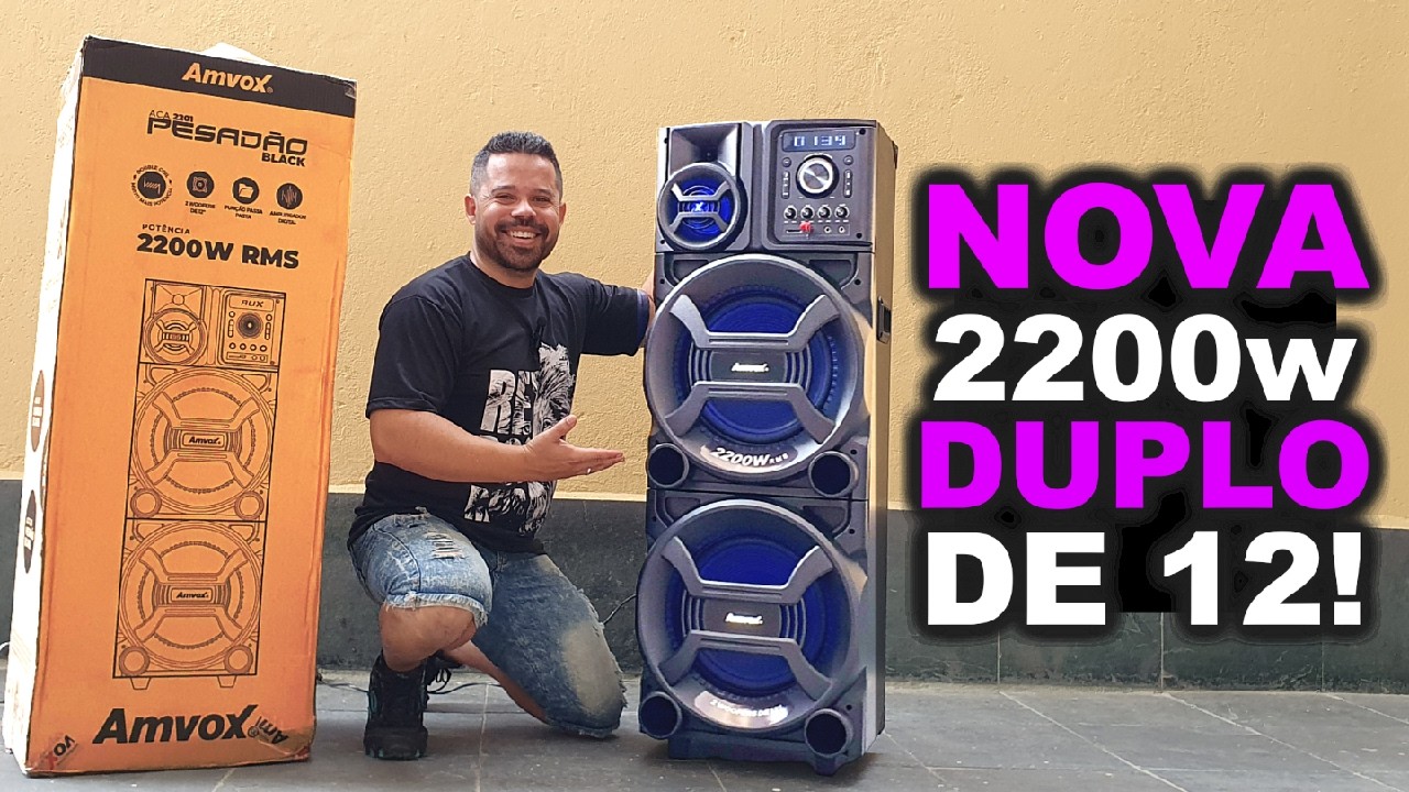 🟢💥 AMVOX PESADÃO Black ACA2201 2200W / ESSA Torre de som TEM GRAVE FORTE! (Analise + Teste de som)