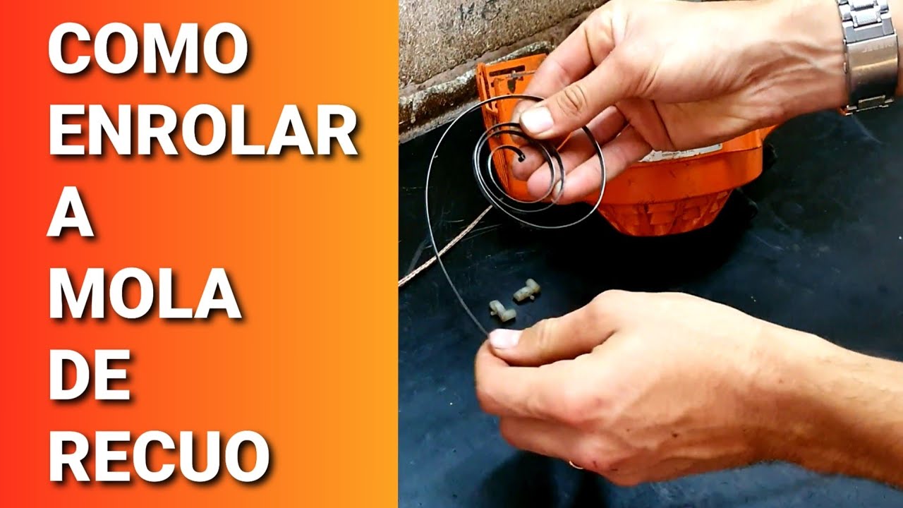 Como enrolar a mola de recuo ou mola de partida das Rocadeiras, Motosserras e sopradores.