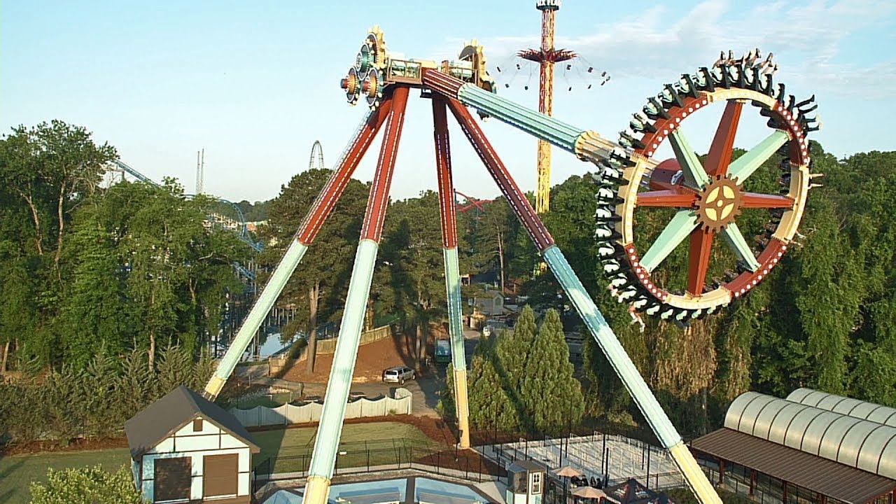 Пандемониум, прокатиться и прокатиться на многокамерной HD-камере Six Flags Over Georgia