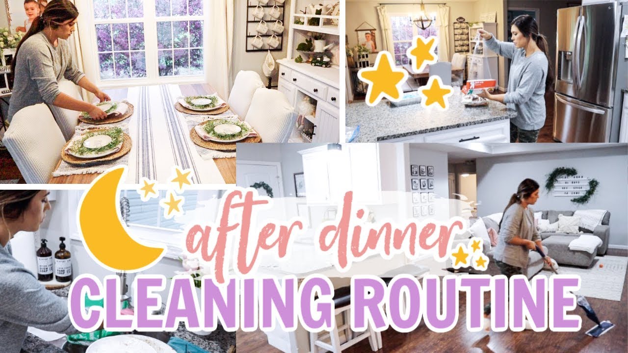 CLEAN WITH ME 2020 🌙🌟| AFTER DINNER CLEANING ROUTINE | SAHM NIGHT TIME CLEANING MOTIVATION