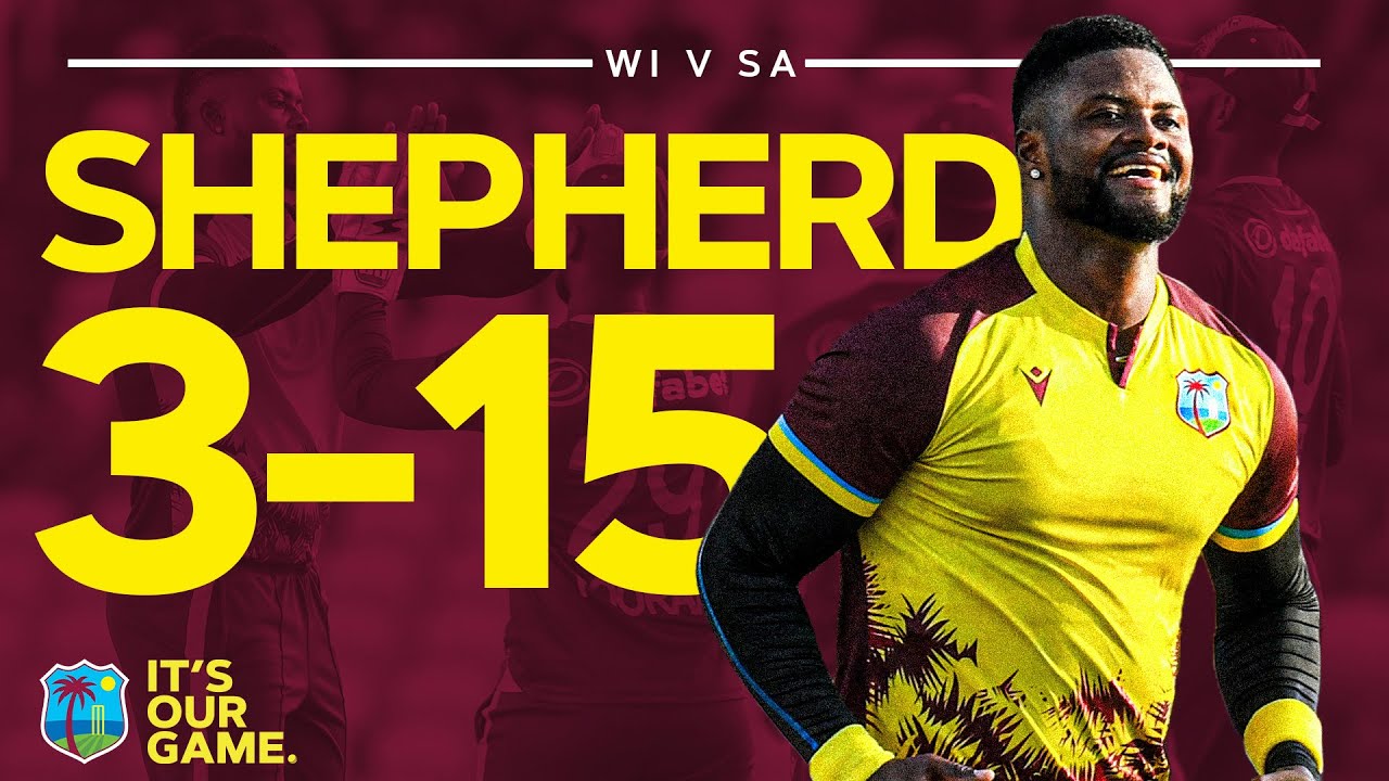 Stunning Bowling 💥 | Romario Shepherd Takes 3-15 In T20 Masterclass | West Indies v South Africa