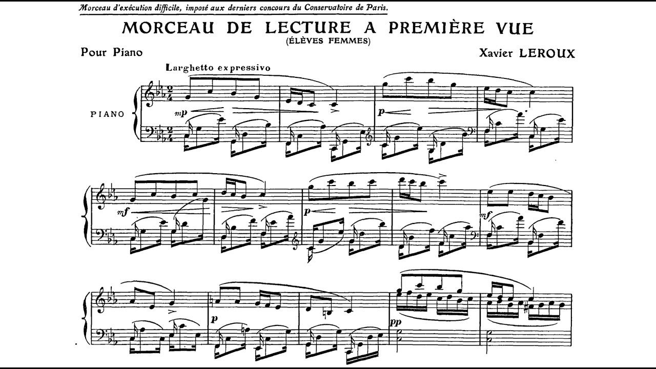 Xavier Leroux - Sight reading exercise (1907): How well can YOU sight read? Compare with me :)
