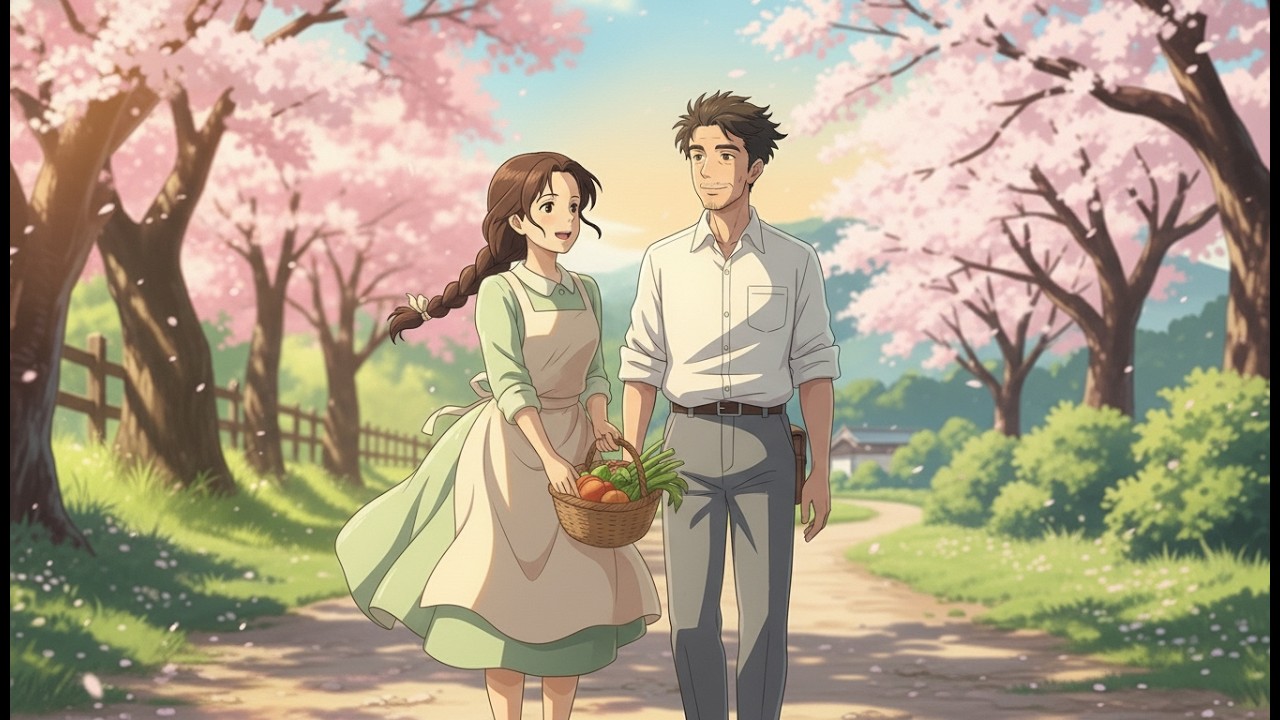A Peaceful Spring Morning in the Countryside 🌸  Cozy Ghibli Style Family Story  Relaxing ASMR Natur