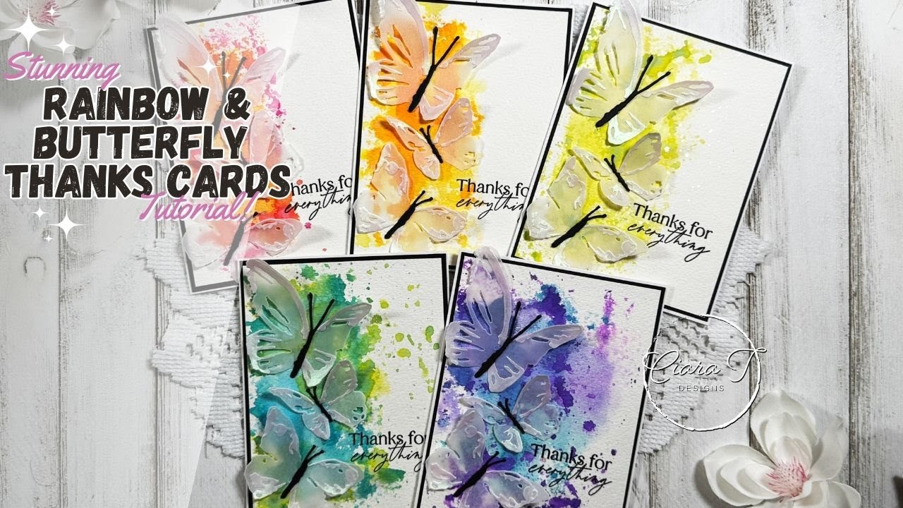 Stunning Ink-Smooched & Butterfly A2 Card Set Tutorial | January Celebration Day 30✨