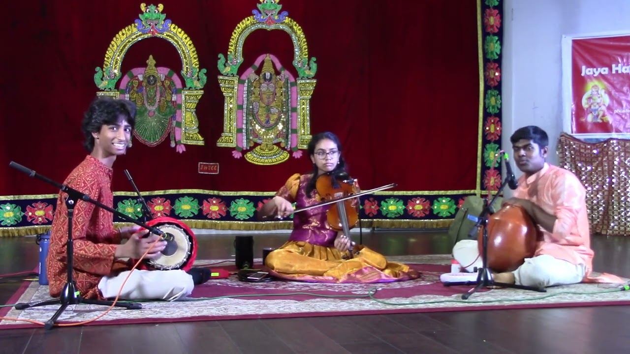 2023 01 15 PDX Jaya Hanuman Temple Marghazi   Amathra violin, Krishna mridangam & Srikrishna Ghatam