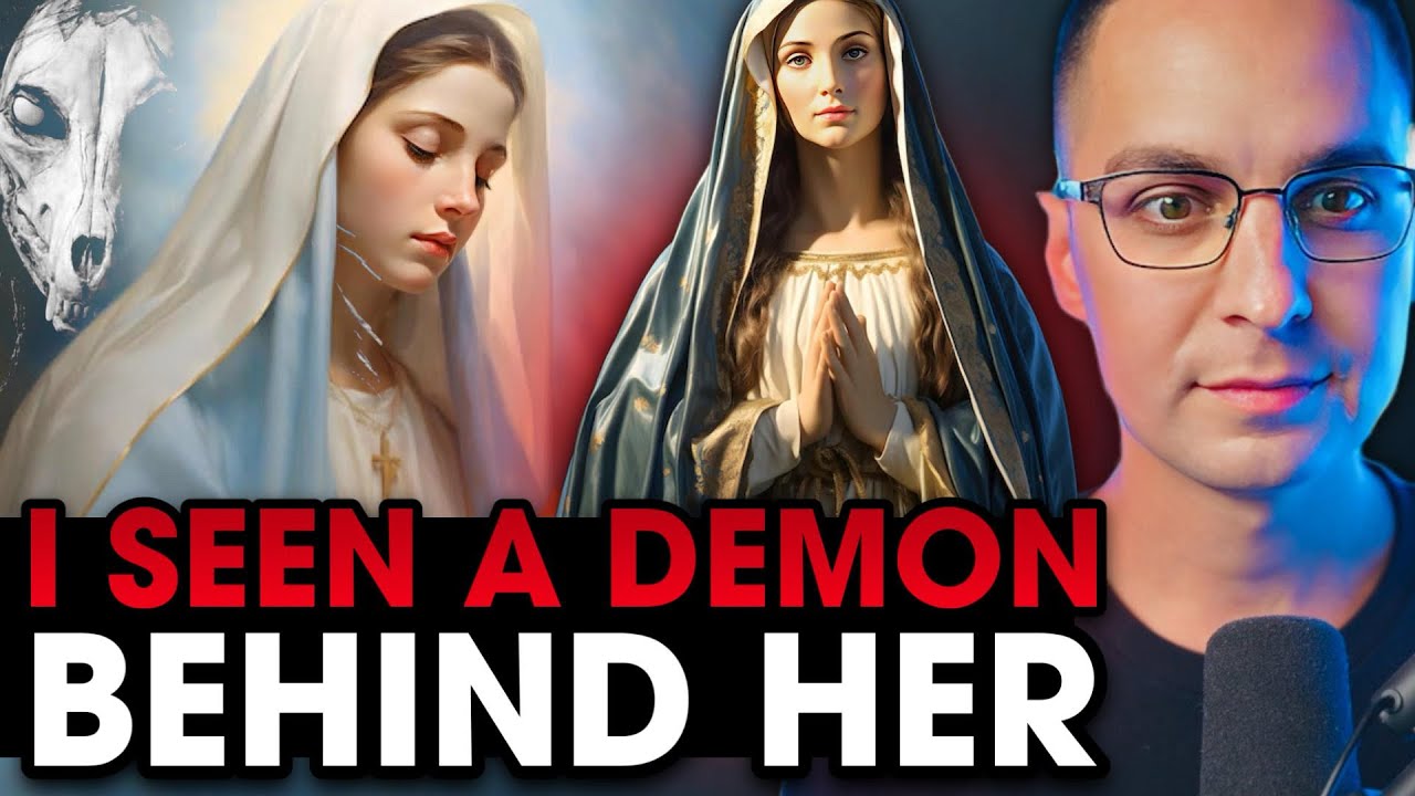 I seen a DEMON behind the Virgin Mary Statue...
