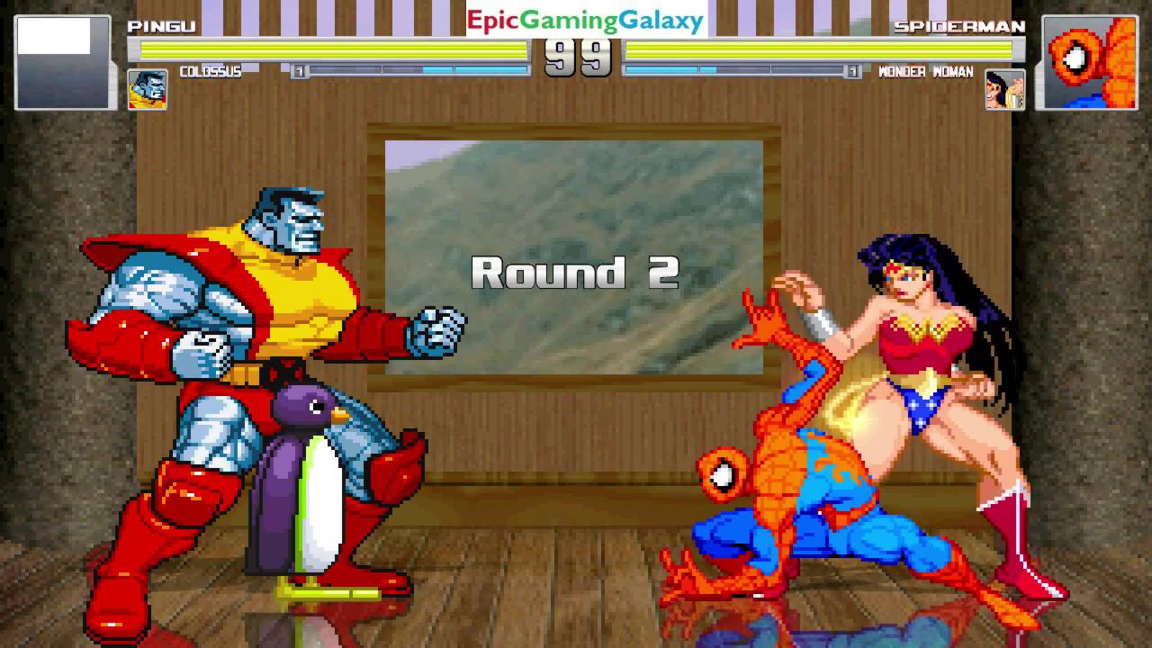 Colossus And Pingu The Penguin VS Spider-Man And Wonder Woman In A MUGEN Match / Battle / Fight