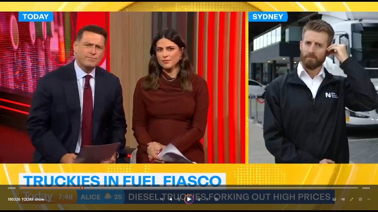 Discussing electric trucks with Karl and Sarah on the Today Show | New Energy Transport on Channel 9