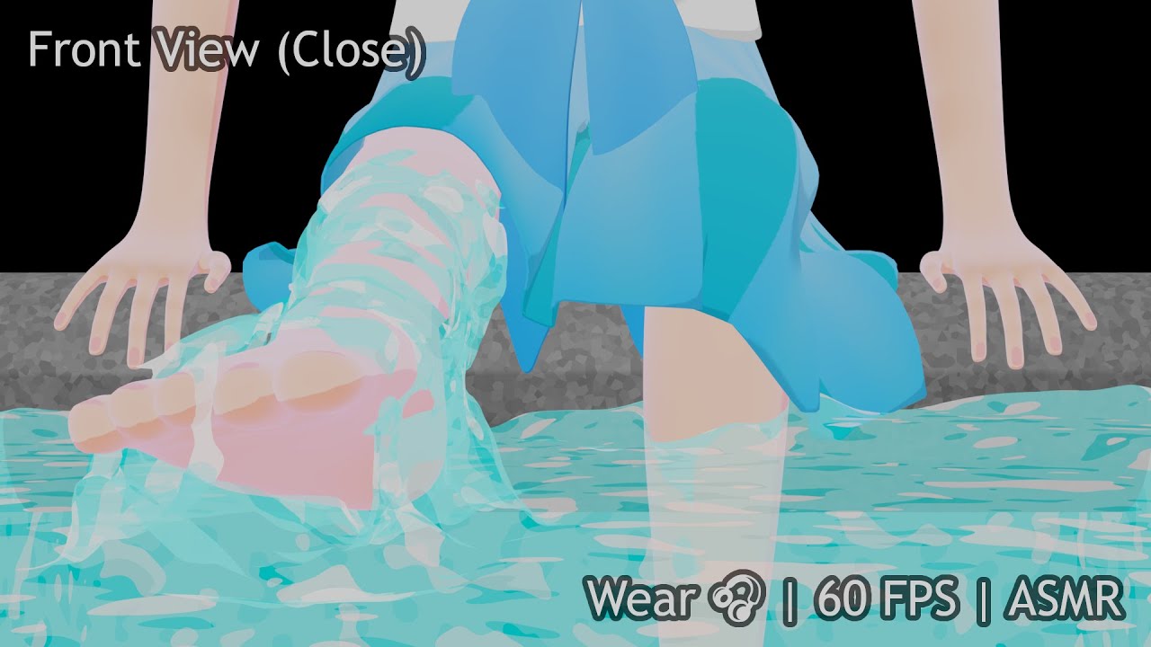Anime Water ASMR | 足と水 |🎧