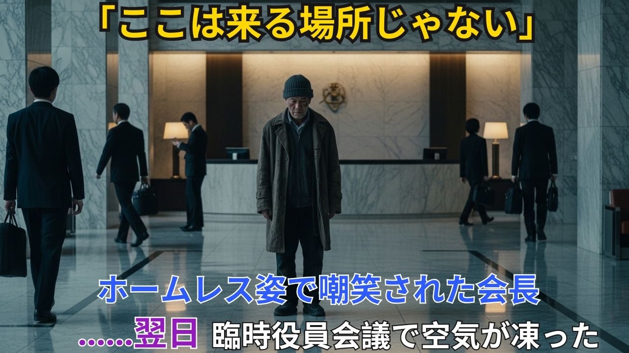 大企業の会長が孫の婚約者を試すためホームレス姿で現れた。翌日、臨時役員会議が開かれた理由とは…