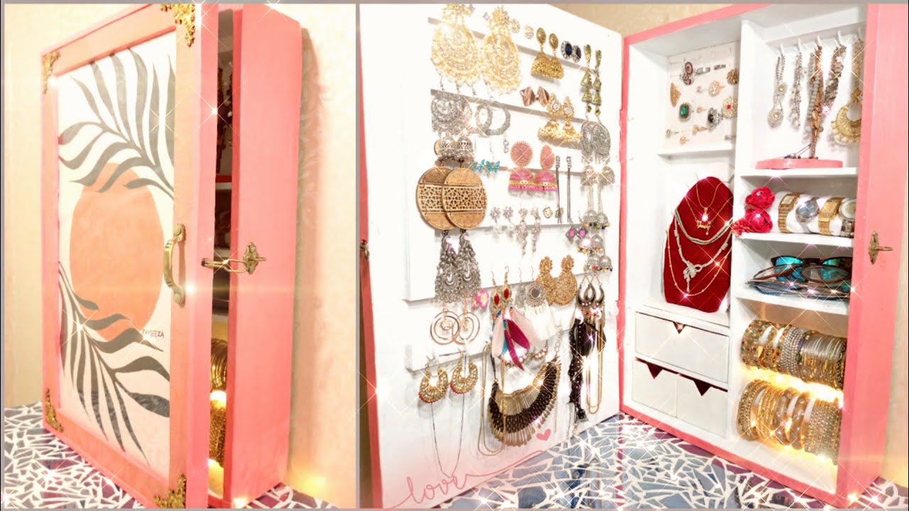 Jewelry Armoire Cabinet | Jewelry Organizer With Cardboard #jewelryorganizer