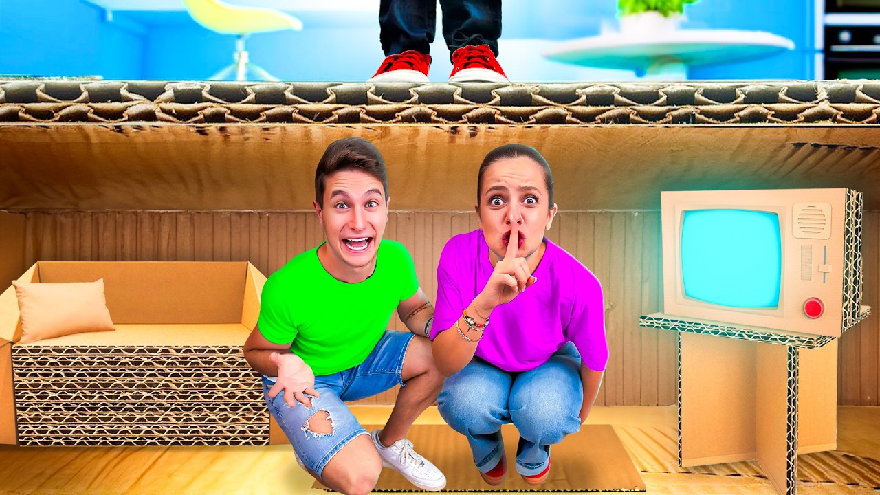 HO COSTRUITO UNA STANZA SEGRETA DI CARTONE CON I NOSTRI AMICI!📦