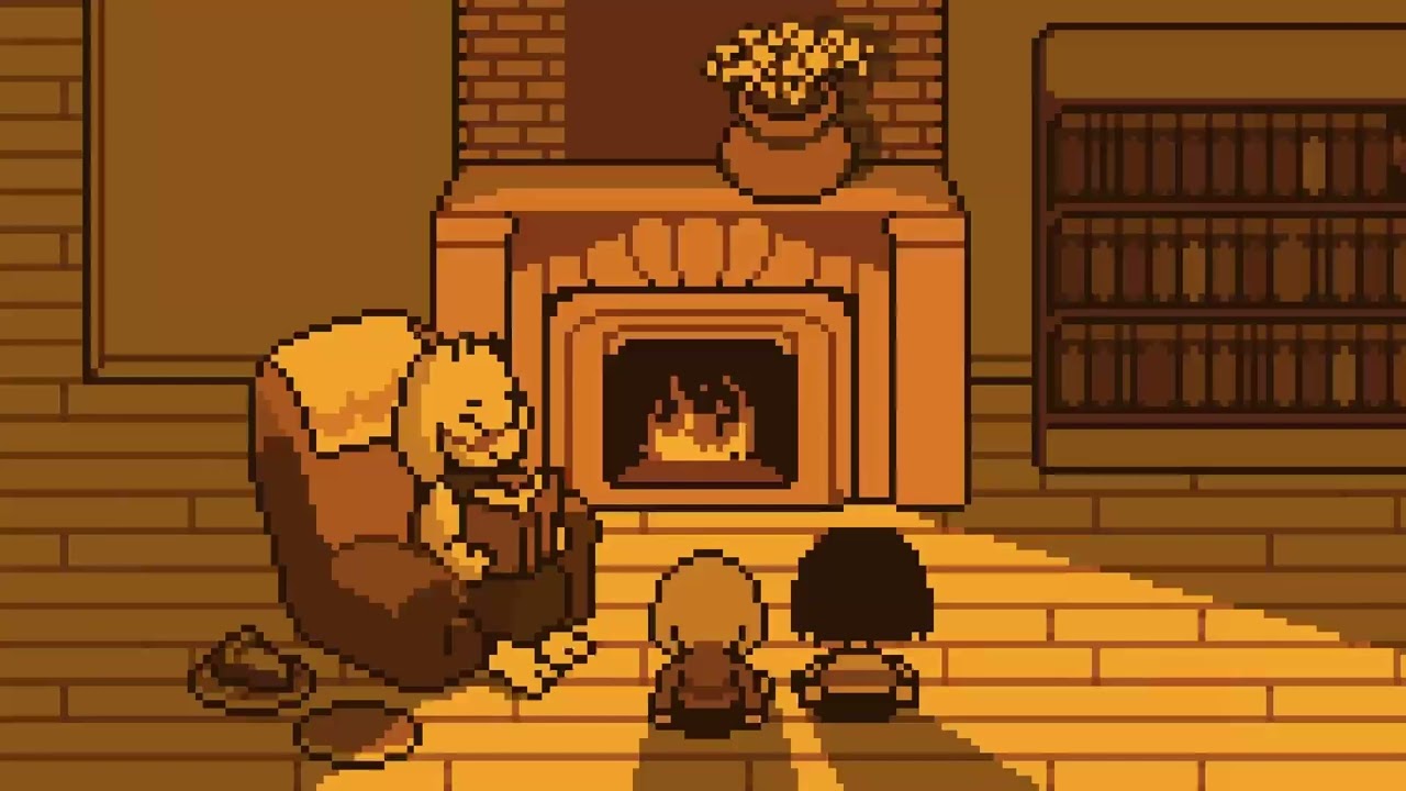 relaxing undertale music by the fireplace + fireplace ambience