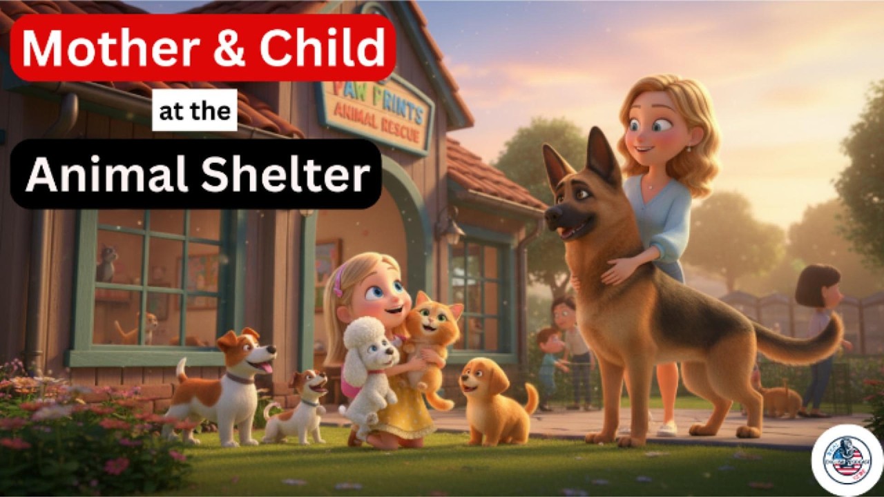 Learning English at an Animal Shelter | Mother and Child English Conversation |  for Kids about Pets