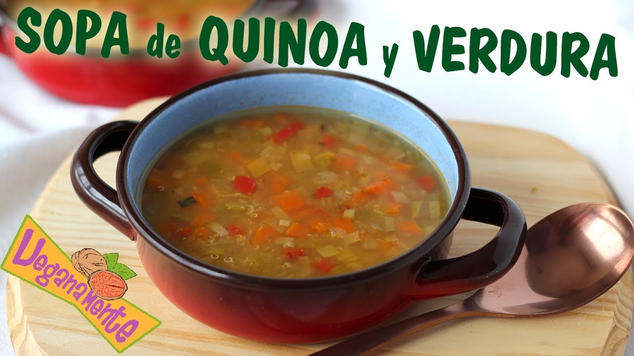 🍲 RECETA de SOPA de QUINOA y VERDURAS 🥣 | Veganamente