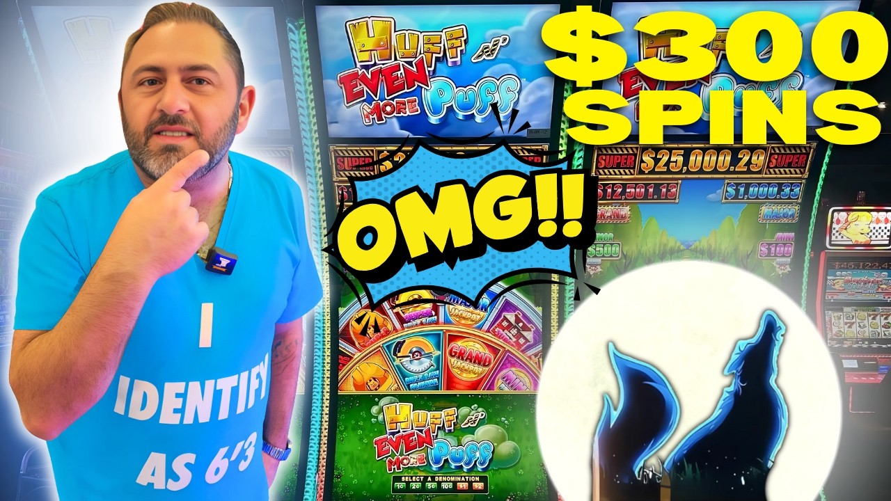 💰CRAZY FREE PLAY RUN! $300 SPINS on HUFF N’ EVEN MORE PUFF HUGE JACKPOT! 🐺🔥