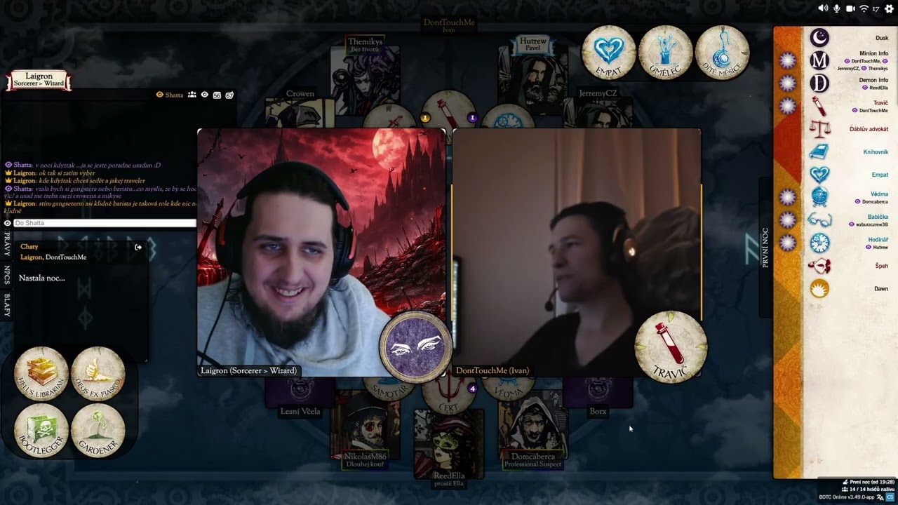 Krvavá hodina odbila s komunitou. Pohled vypravěče. Baron a chaos. #bloodontheclocktower