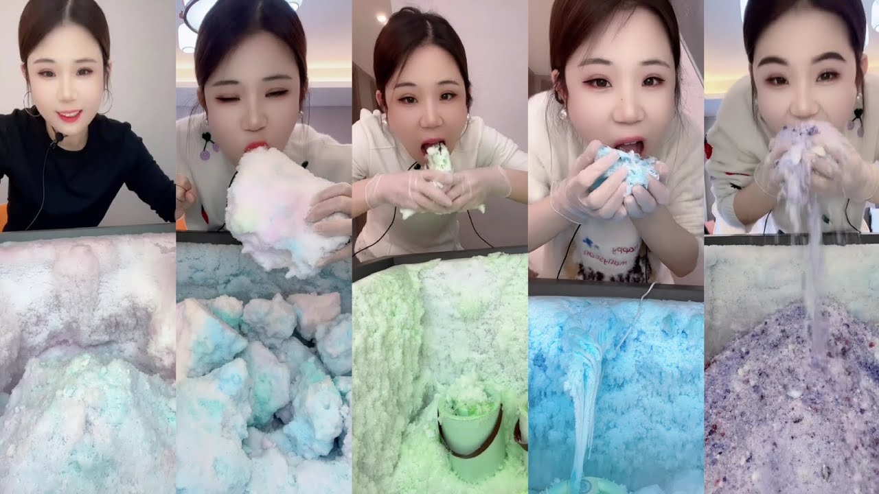  [ ONLY BITES ]  ASMR ICE EATING | YY's FREEZER ICE ⚪ | HANDFULL | SQUEAKY ICE |