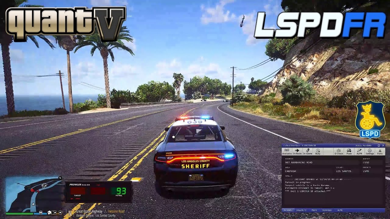 [NO COMMENTARY] GTA V LSPDFR – REALISTIC GRAPHICS, ABSURD POLICE CHASES! – LASD Patrol