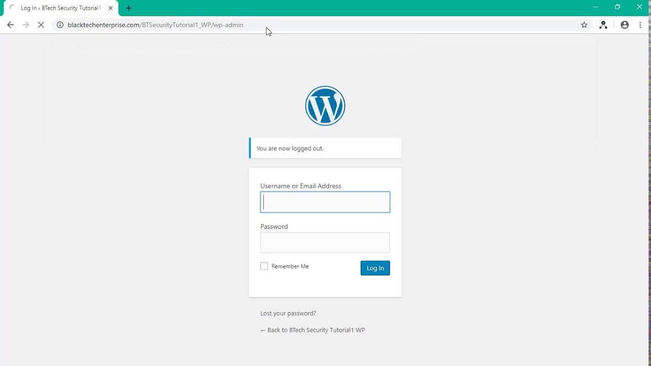 WordPress Security - Admin Login