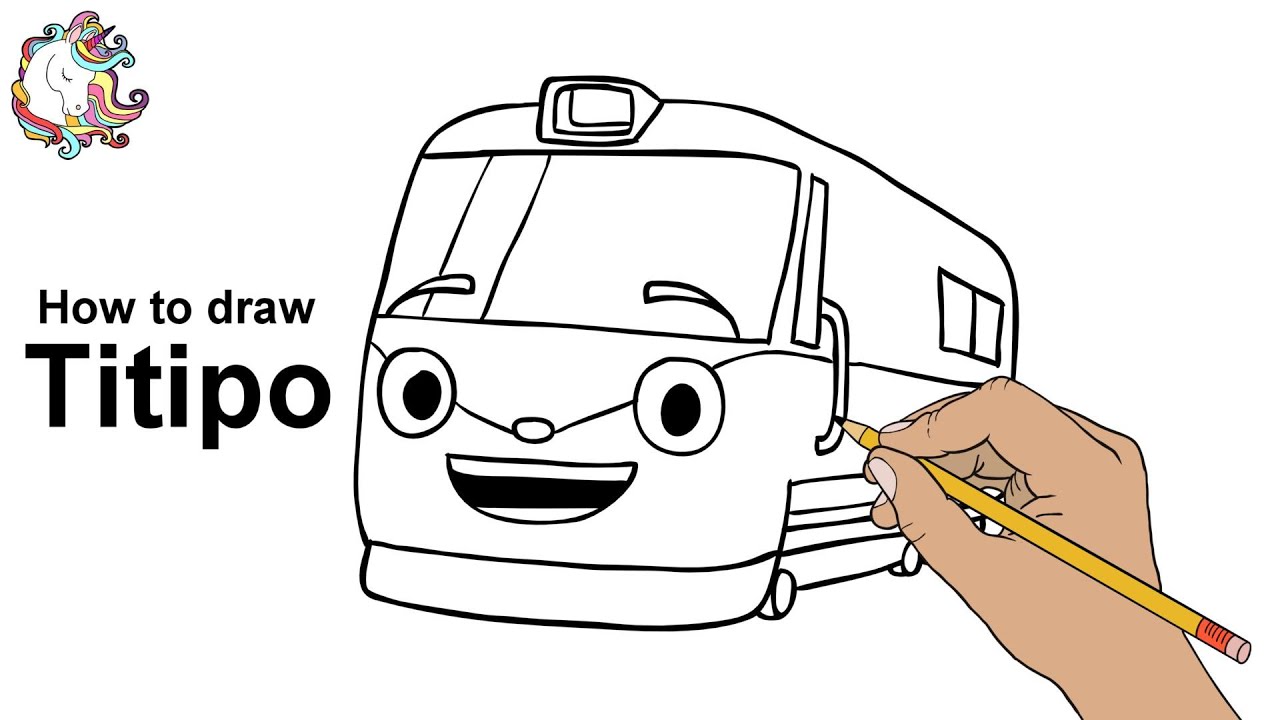 Drawing Titipo cute 🥰 from TAYO The Bus Animated Series | Tayo