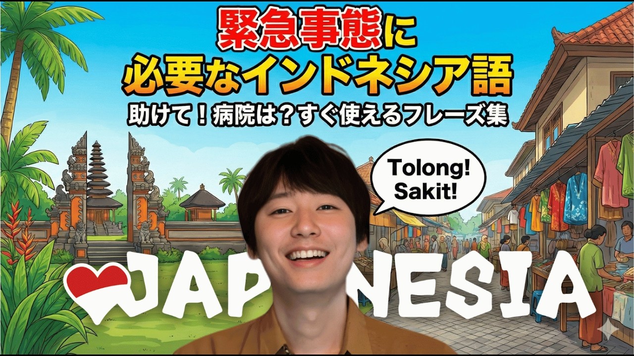【必見】緊急事態に必要なインドネシア語【初級向けフレーズ・会話レッスン】